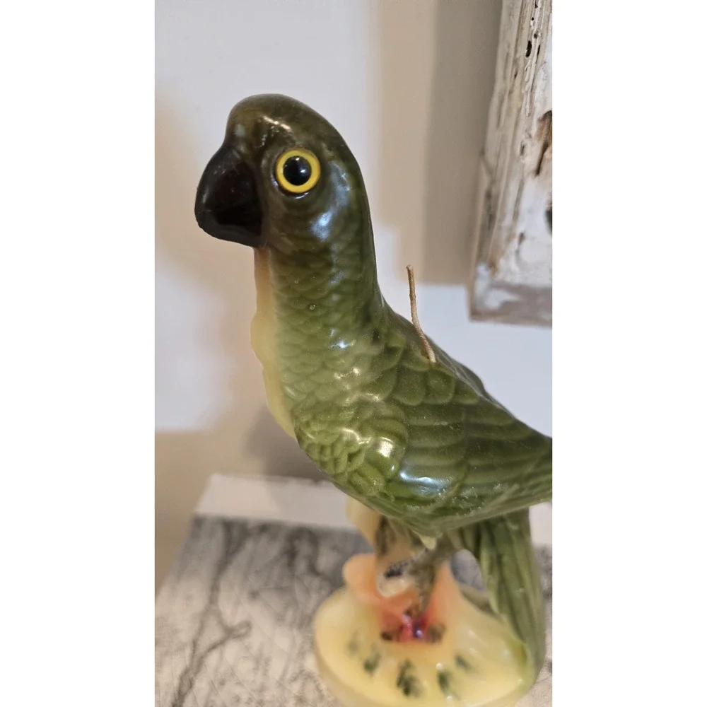 Vintage 60's Wax Candle parrot  9'